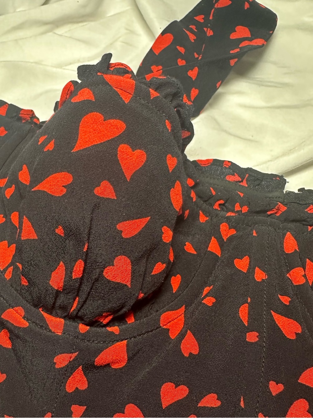 Htf Lovers + Friends Stacy Kimmy Heart Corset Bustier Crop Top Medium Black Red - Picture 16 of 17